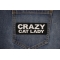 Crazy Cat Lady Patch shown on jeans