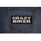 Crazy Biker Patch shown on jeans