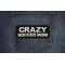 Crazy Soccer Mom Patch shown on jeans