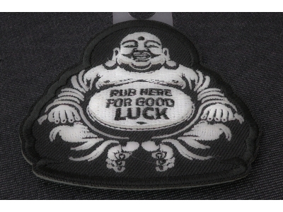 Rub Here for Luck Fat Budha Patch