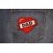 Love Dad Patch shown on jeans