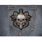 Skull and Roses Patch shown on jeans