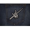 Rock Drummer Patch shown on jeans