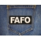 FAFO Patch shown on jeans