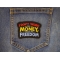 I don't work for Money I work for freedom Patch shown on jeans