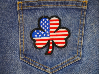 American flag 3 Clover Shamrock Patch