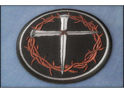 Nail Cross with Thorns Christian Patch