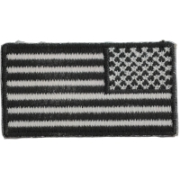 American Flag Patch reversed 2 inch black and white
