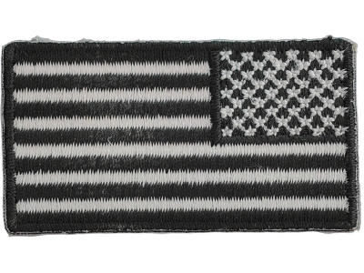 American Flag Patch reversed 2 inch black and white