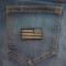 American Flag Patch reversed 2 inch black and white shown on jeans