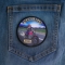 Mama Bear Patch shown on jeans