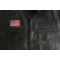 Blue Border American Flag Patch shown on leather vest