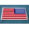 White Border Reversed American Flag Patch diagonal view