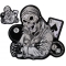 Set of 2 Small and Large Biker Skull Patches