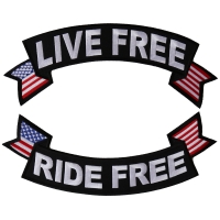 Live Free Ride Free Top and Bottom Rocker Patches