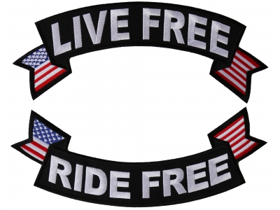 Live Free Ride Free Top and Bottom Rocker Patches