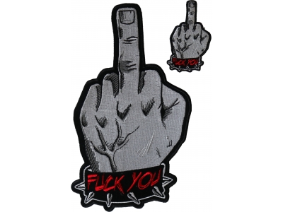 Fuck You Middle Finger Patches Set of Small and Large