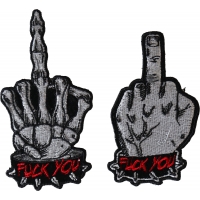 Fuck You Middle Finger Small Patch Set of 2