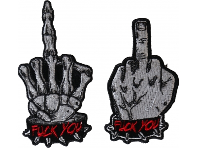 Fuck You Middle Finger Small Patch Set of 2