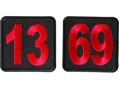 13 and 69 Iron on Patch Set