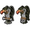 Vulture sitting on bone and skull Patch Set