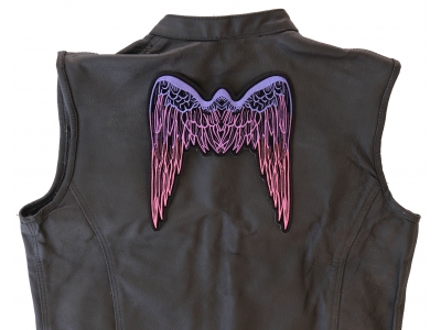 Large Angel Wings Patch Pink | Embroidered Patches