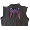 Large Angel Wings Patch Pink | Embroidered Patches Angel Wings Patch, Large Ladies Back Patches for Jackets shown on leather vest