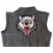 Wolf Patch, Large Animal Patches for Jackets shown on leather vest