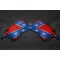 Rebel Flag Angel Wings Patch diagonal view