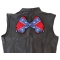 Rebel Flag Angel Wings Patch, Large Ladies Back Patches for Jackets shown on leather vest