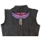 Wings and Feathers Lady Rider Patch, Large Ladies Back Patches for Jackets shown on leather vest