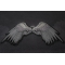Large Beautiful Angel Wings Grey Patch | Embroidered Patches Angel Wings Patch diagonal view