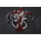 Dragon Skeleton Cross Patch Large | Embroidered Patches Dragon and Cross Patch diagonal view