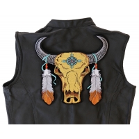 Large Buffalo And Feathers Back Patch | Embroidered Patchese