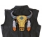 Large Buffalo And Feathers Back Patch | Embroidered Patches Buffalo and Feathers Patch, Large Animal Patches for Jackets shown on leather vest