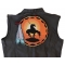 End of Trail Warrior Horse and Sunset Patch, Large Back Patches for Vests shown on leather vest