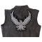 Soaring Eagle Patch, Large Eagle Back Patches shown on leather vest