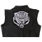 Large White Baron Tiger Patch | Embroidered Patches Tiger Patch, Large Animal Patches for Jackets shown on leather vest