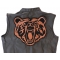 Large Brown Bear Patch | Embroidered Patches Bear Patch, Large Animal Patches for Jackets shown on leather vest