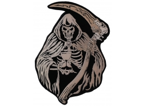 Reaper Skull Sand Clock Large Patch | Embroidered Biker Patches