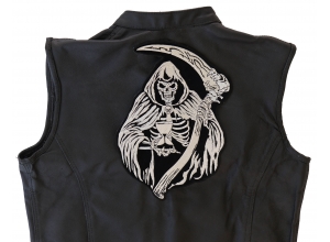 Reaper Skull Sand Clock Large Patch | Embroidered Biker Patches