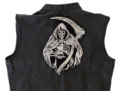 Reaper Skull Sand Clock Large Patch | Embroidered Biker Patches