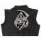 Sand Clock Reaper Patch, Large Skull Patches for Biker Jackets shown on leather vest