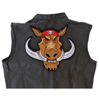 Wild Hog Patch Biker Hog Large Hawg Patch | Embroidered Biker Patches