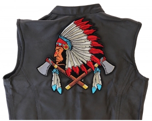 Indian Head Dress Axes And Feathers Large Patch