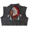 Indian Axes and Feathers Patch, Large Indian Patches shown on leather vest