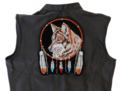Wolf And Feathers Large Back Patch | Embroidered Patches