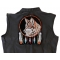 Wolf And Feathers Large Back Patch | Embroidered Patches Dreamcatcher Wolf Feathers Patch, Large Animal Patches for Jackets shown on leather vest