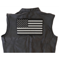 Black And Reflective American Flag Large Back Patch | Embroidered Patches
