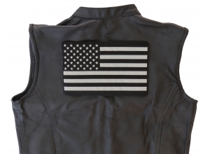 Black And Reflective American Flag Large Back Patch | Embroidered Patches